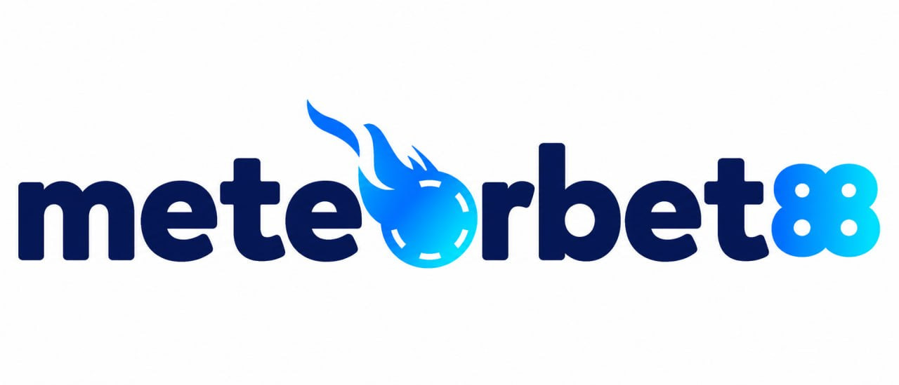 Logo METEORBET88 biru cyan
